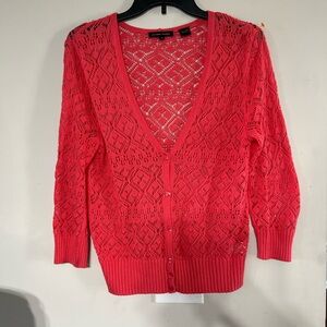 JEANNE PIERRE Coral Lace Cardigan